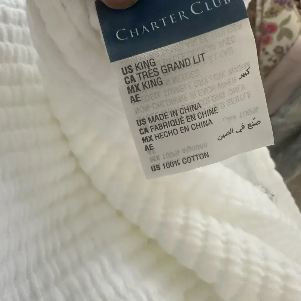 Charter Club King Waffle Knit Pillow Covers (2)